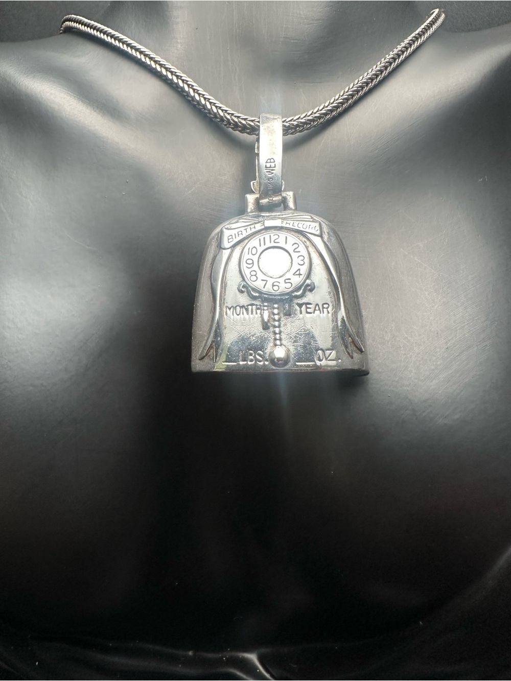 Sterling Silver Baby’s First Year Dial Charm Necklace, Foxtail Chain, 18”